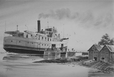 steamship painting